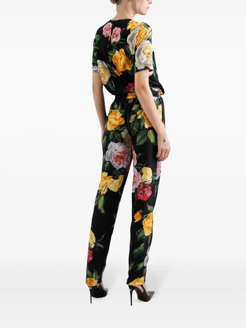 Dolce & Gabbana floral-print trousers - Black