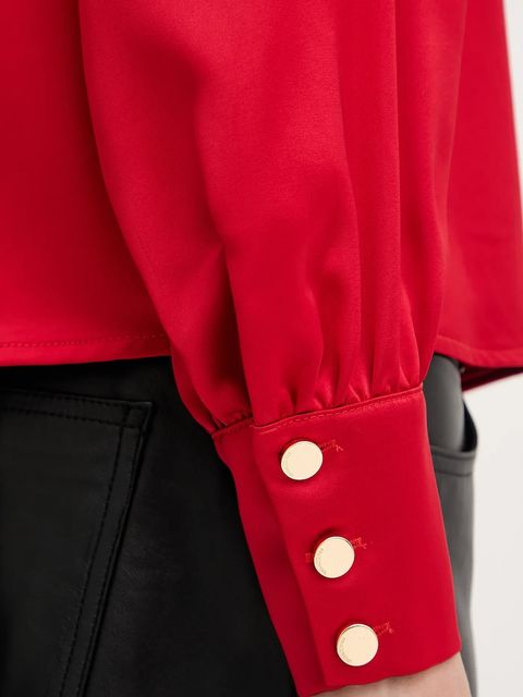 Fracomina bluzka damska kolor czerwony gładka FR25WT1020W41101