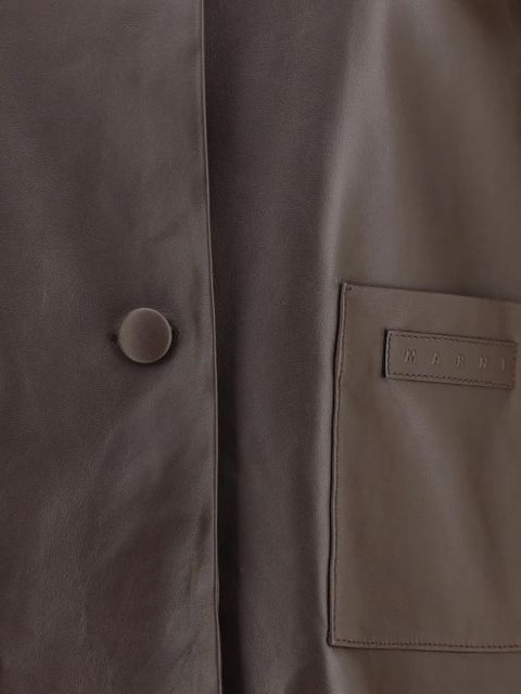 Marni shearling-collar jacket - Brown