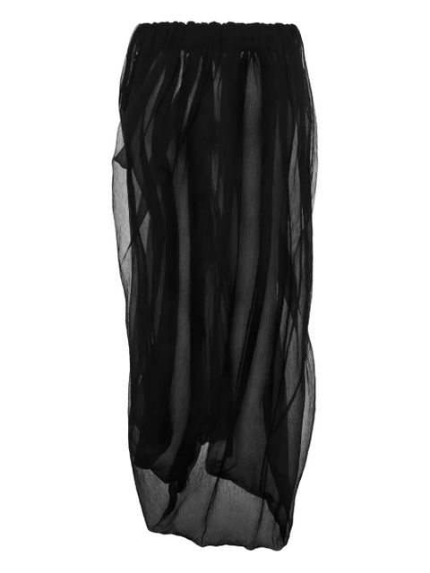 Magda Butrym draped ruffled long skirt - Black