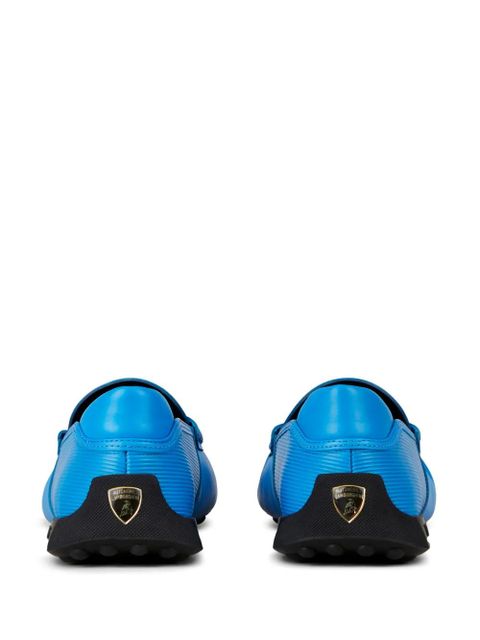 Tod's Automobili Lamborghini slip-on leather driving shoes - Blue