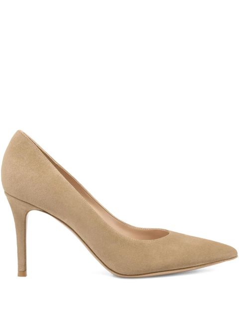 Gianvito Rossi 85mm leather pumps - Neutrals - zdjęcie produktu nr 1
