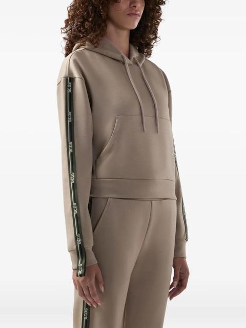 GCDS stripe-knit hooded knitted top - Neutrals