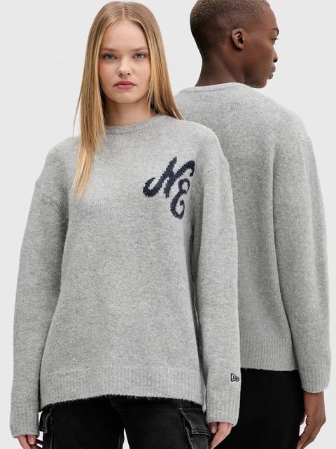 New Era sweter z domieszką wełny kolor szary 60684380 - zdjęcie produktu nr 1