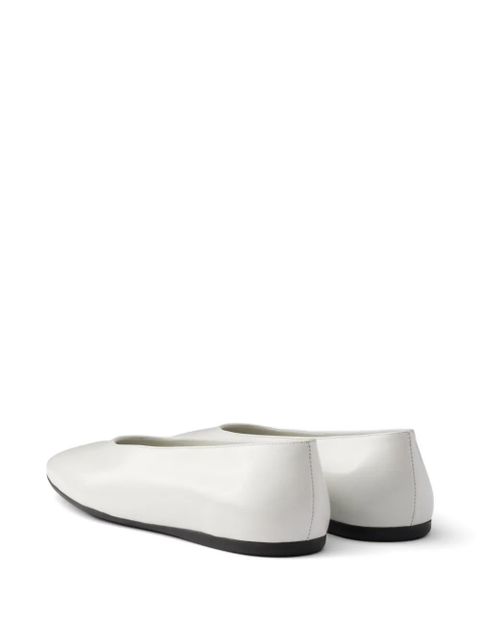 Prada brushed leather ballerinas - White