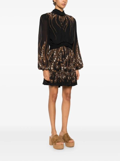 FARM Rio floral ruffled dress - Black