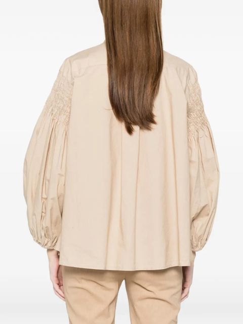 PINKO Bouquet smocked blouse - Neutrals