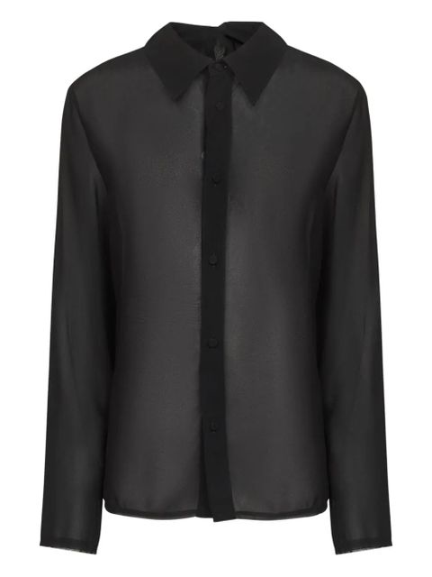 MM6 Maison Margiela asymmetric-collar shirt - Black - zdjęcie produktu nr 1
