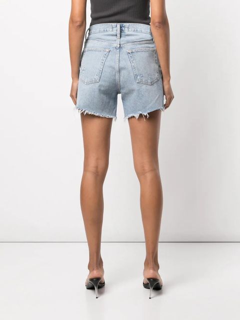 AGOLDE Riley distressed-finish jean shorts - Blue