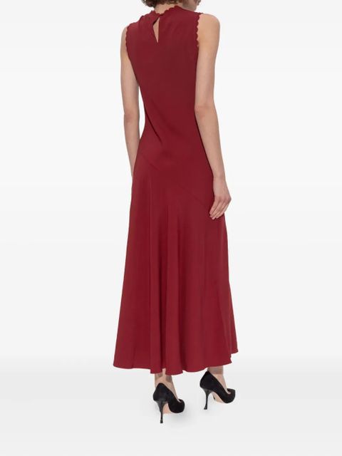 Ulla Johnson scallop-trim midi dress - Red