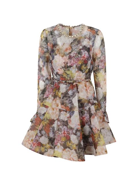 ZIMMERMANN Alchemy floral-print mini dress - Neutrals - zdjęcie produktu nr 1