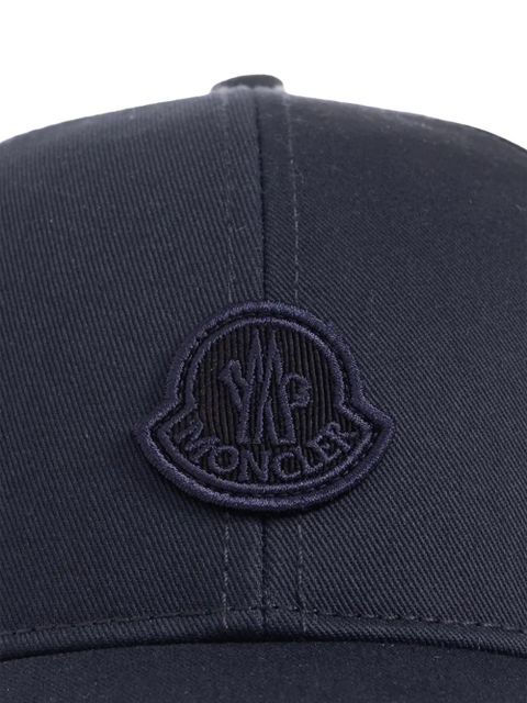 Moncler logo-patch cap hat - Blue
