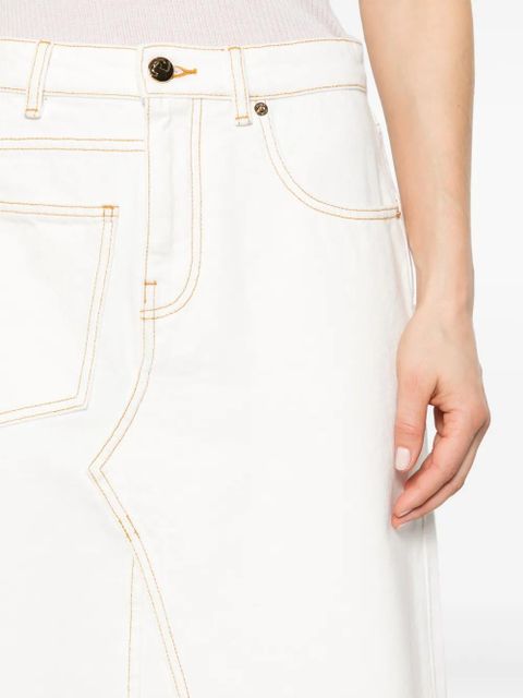 Tory Burch Deconstructed denim skirt - Neutrals