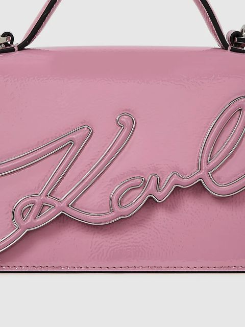 Karl Lagerfeld torebka skórzana K/SIGNATURE kolor różowy A4W30033 - zdjęcie produktu nr 2