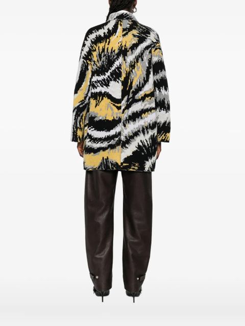 Missoni abstract-pattern double-breasted coat - Black