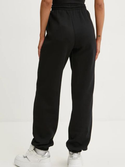Rotate spodnie dresowe bawełniane kolor czarny gładkie 113428100