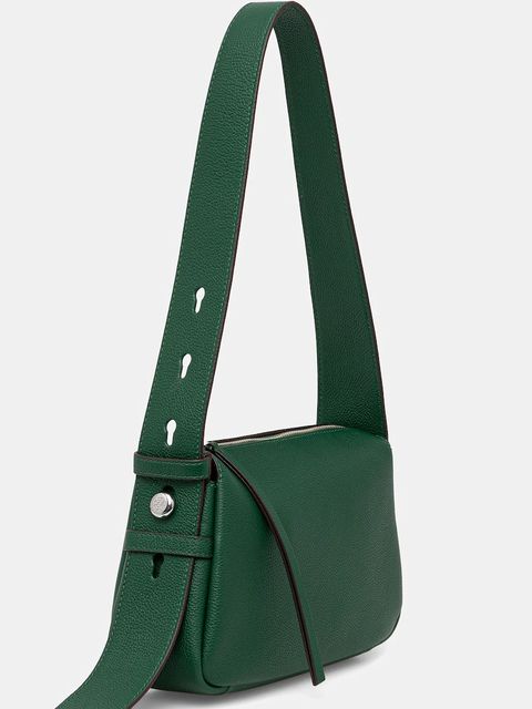 Tory Burch torebka skórzana Romy Small Shoulder kolor zielony 176674.302 - zdjęcie produktu nr 2