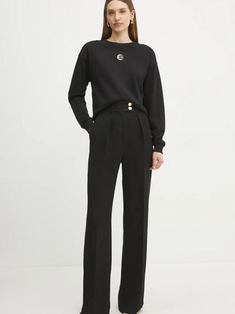 Armani Exchange bluza bawełniana damska kolor czarny gładka XW000317 AF12217