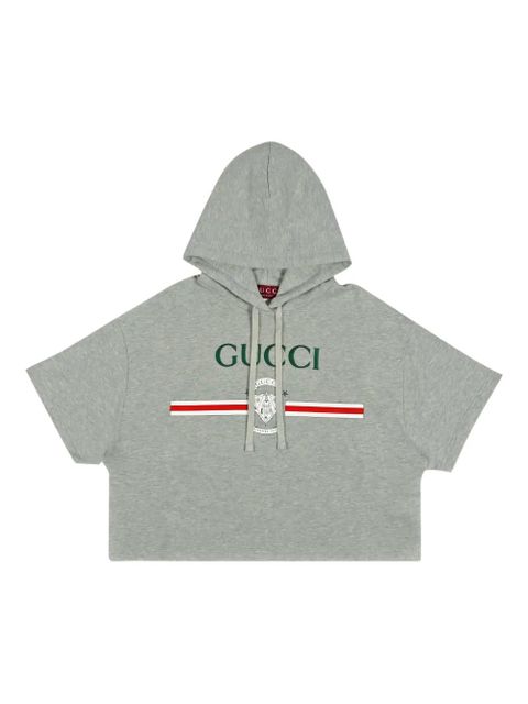 Gucci Web stripe-detail hoodie - Grey - zdjęcie produktu nr 1