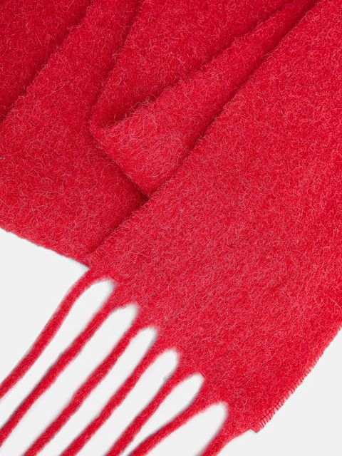 Patou szalik z dodatkiem wełny damski kolor czerwony gładki AC1170238 - zdjęcie produktu nr 2