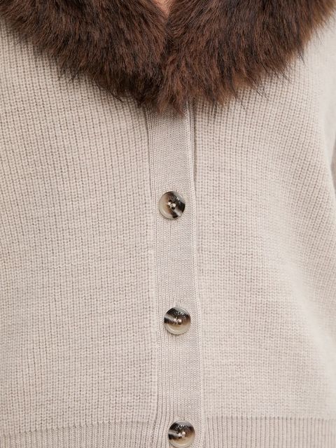 Blugirl Blumarine kardigan wełniany damski kolor beżowy RF5050.MA500