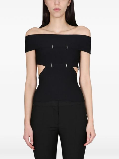 Alexander McQueen off-shoulder top - Black - zdjęcie produktu nr 1