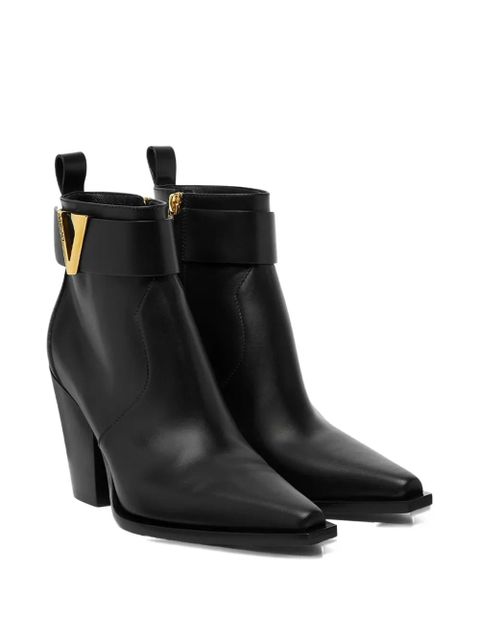 Versace leather V-buckle boots - Black - zdjęcie produktu nr 2
