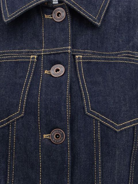 Alexander McQueen pinched-shoulder denim jacket - Blue