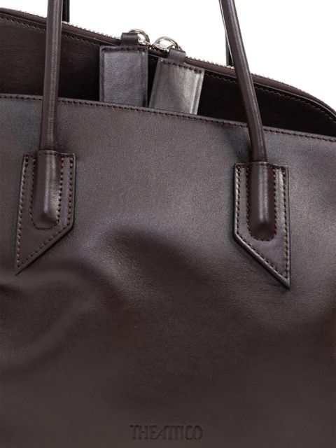 The Attico medium La Passeggiata leather tote bag - Brown