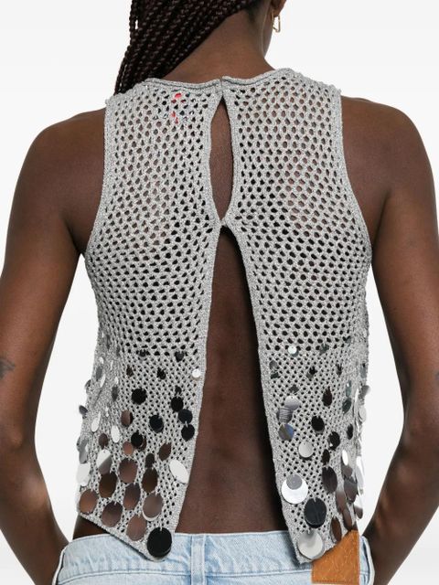 Casablanca sequin sleeveless top - Grey