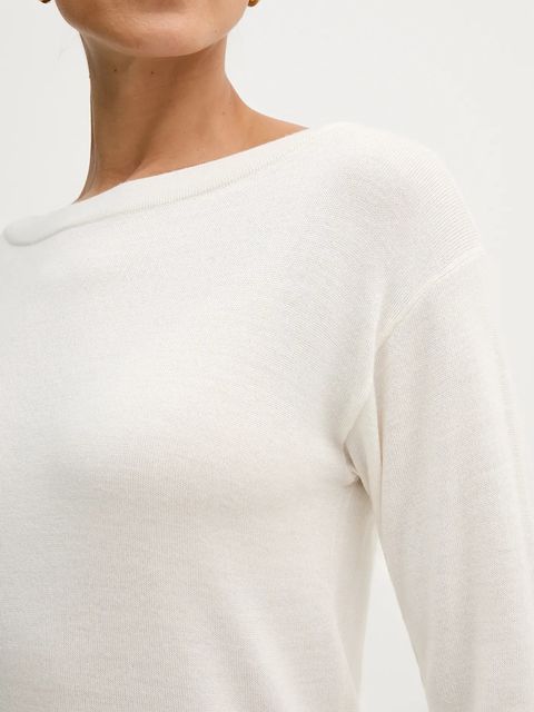 Sisley sweter wełniany damski kolor beżowy lekki 11BAM1A48