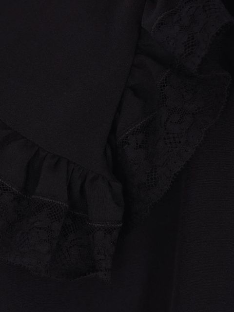 Chloé lace-trimmed ruffled top - Black