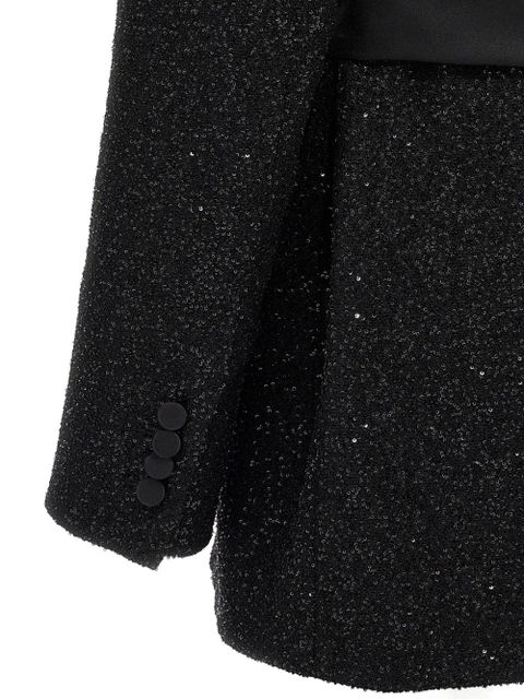Max Mara sequin-embellished shawl-collar blazer - Black