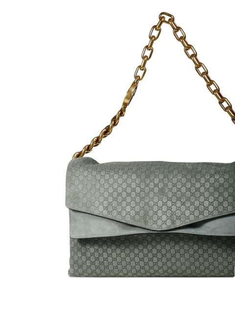 Gucci large suede shoulder bag - Grey
