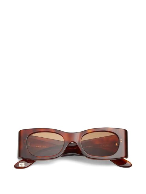 GANNI x Ace & Tate Kayla rectangle-frame sunglasses - Brown - zdjęcie produktu nr 1