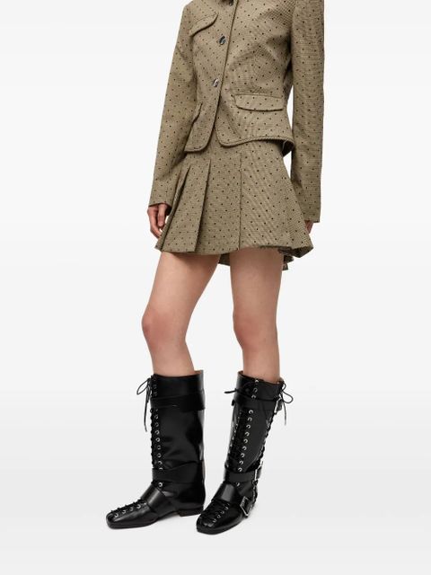 GANNI check-print mini skirt - Neutrals