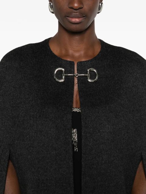 Gucci horsebit jacquard cape - Black