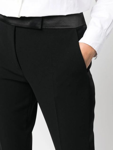Max Mara satin-trim slim-cut trousers - Black