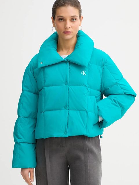 Calvin Klein Jeans kurtka puchowa kolor turkusowy zimowa LV044D521G - zdjęcie produktu nr 1