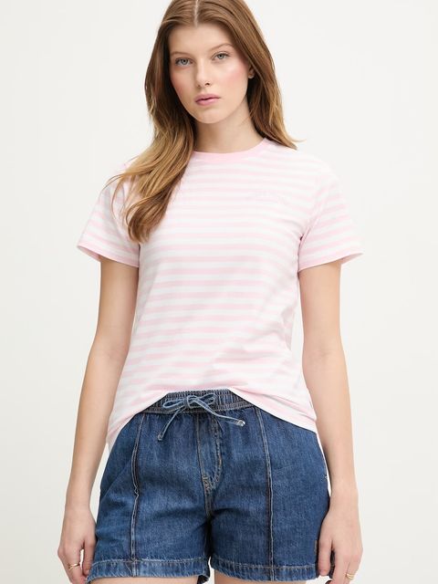 Guess Jeans T-shirt basic damski z bawełną - zdjęcie produktu nr 1