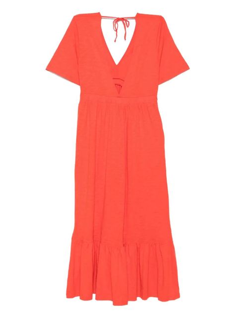 Ba&Sh Victoria tie-neck tiered dress - Orange - zdjęcie produktu nr 2