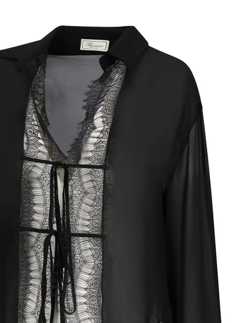 Blumarine Georgette lace blouse - Black