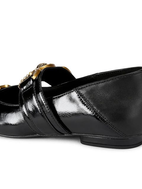 Kurt Geiger London baleriny skórzane Mansion Point Slip On kolor czarny 4986600309