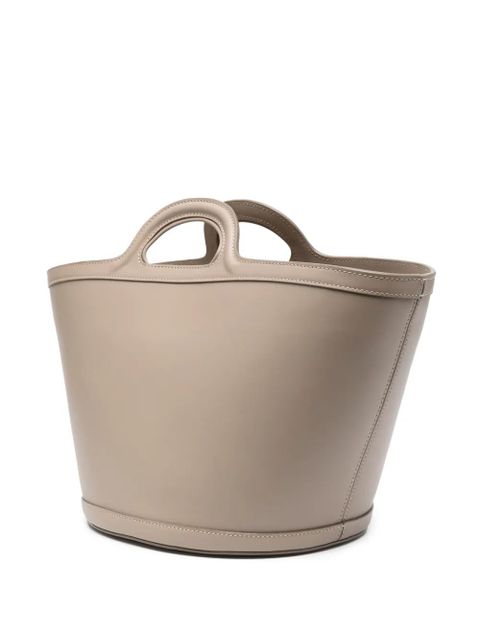 Marni large Tropicalia leather tote bag - Brown