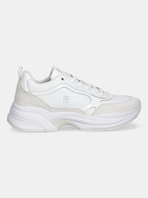 Tommy Hilfiger sneakersy skórzane TH CHUNKY RUNNER PATENT damskie kolor biały FW0FW08840 - zdjęcie produktu nr 2
