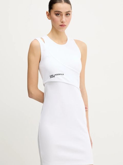 Karl Lagerfeld Jeans sukienka kolor biały mini dopasowana A2W13032 - zdjęcie produktu nr 1