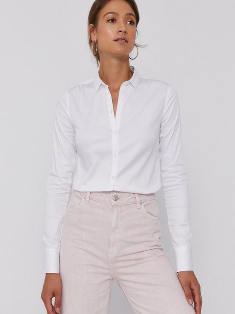 Mos Mosh Koszula 131700 damska kolor biały slim z kołnierzykiem klasycznym - zdjęcie produktu nr 1
