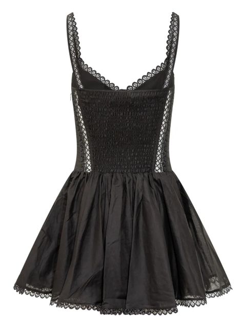 Charo Ruiz Ibiza lace-trimmed skater dress - Black