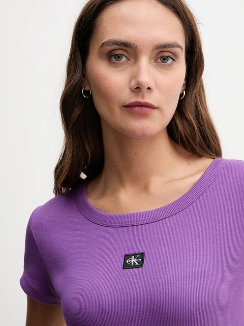 Calvin Klein Jeans t-shirt damski kolor fioletowy LV047C200G