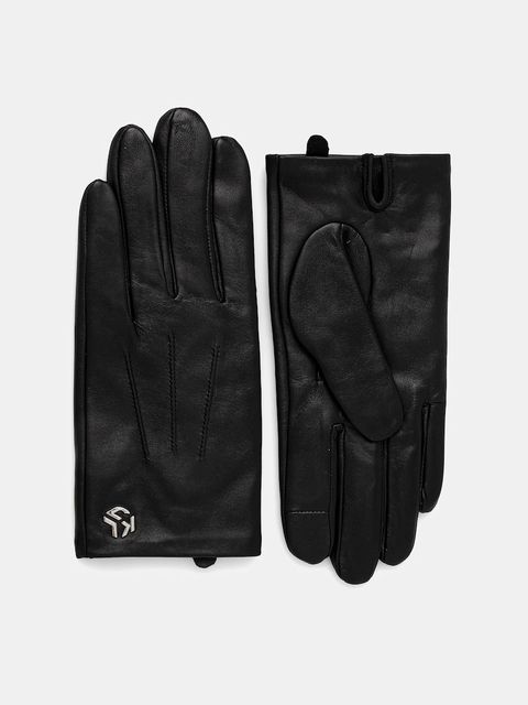 Karl Lagerfeld Jeans rękawiczki skórzane damskie kolor czarny A4W33092 - zdjęcie produktu nr 1